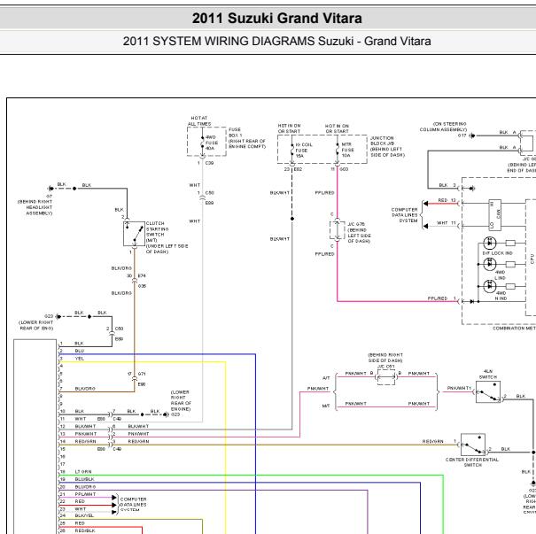 2011年铃木超级维特拉四驱电路图