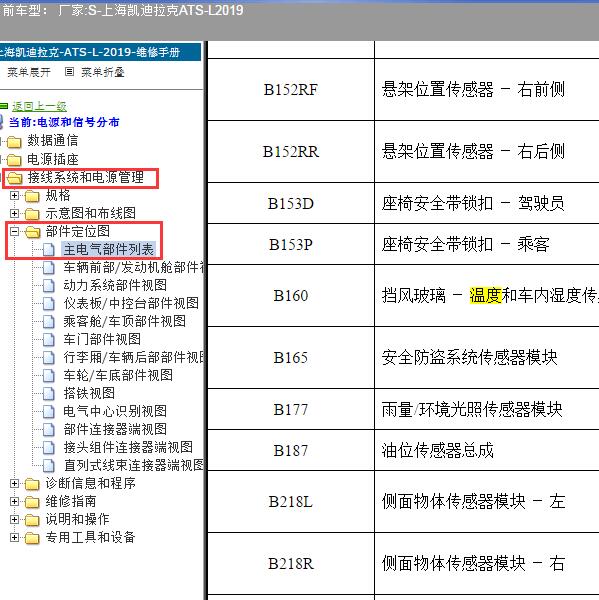 2019年上海凯迪拉克-ATS-L 室外温度传感器和室内温度传感器位置