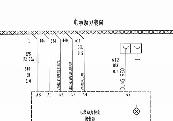 2008年众泰5008转向系统电路图