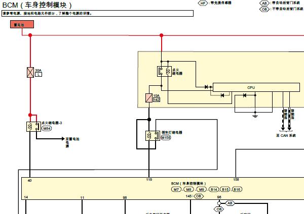 2022年日产艾睿雅车身控制电路图