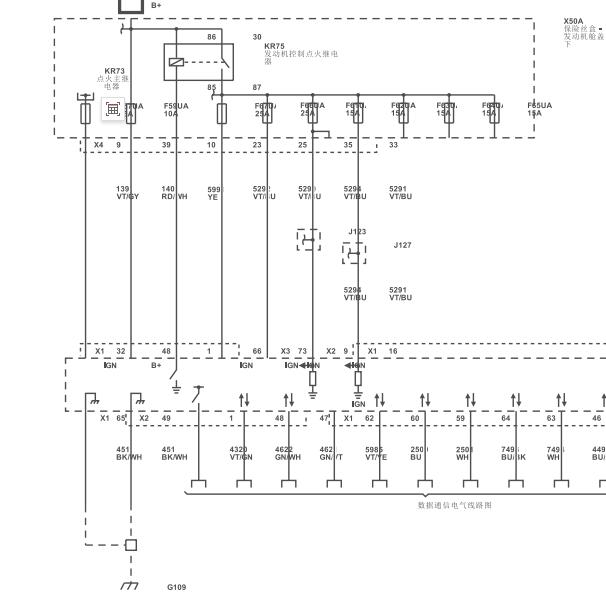 2022年凯迪拉克XT5 LXH发动机电路图