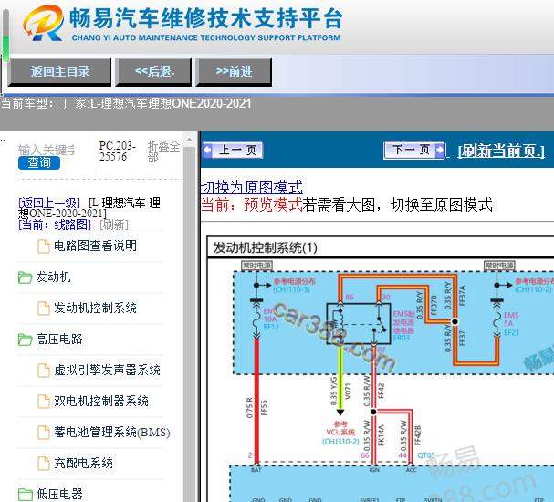 2020年理想ONE全车线路图