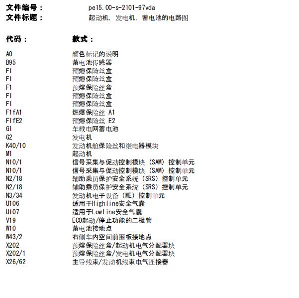 2020年奔驰V260起动机电路图