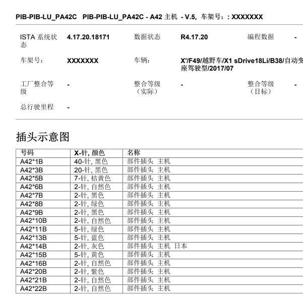2017年宝马X1大屏主机针脚