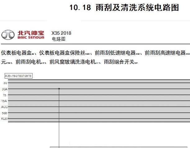 2018年北汽绅宝X35 雨刮电路图