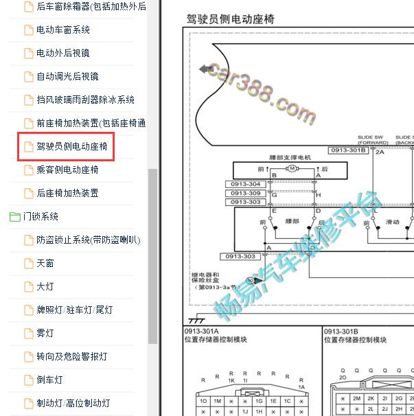 2020-2021年马自达阿特兹驾驶员电动座椅电路图