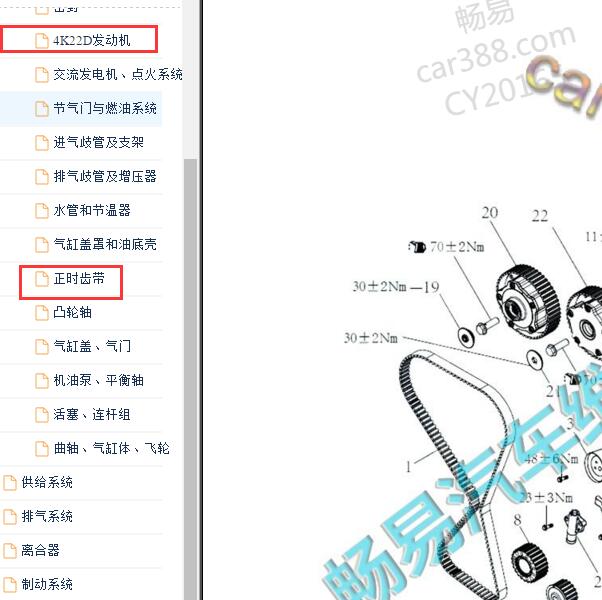 2018-2019年黄海N3 4K22D发动机正时资料.