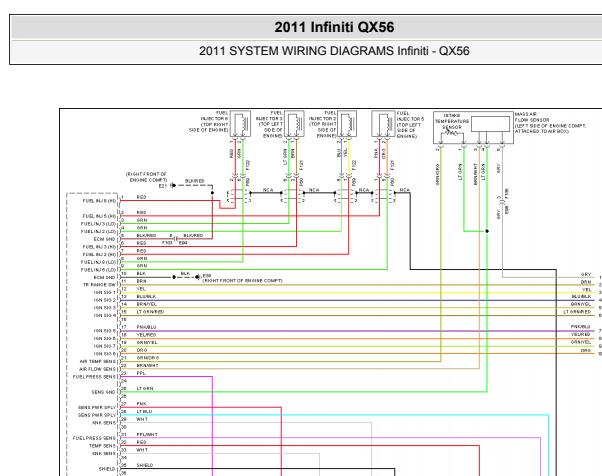 2011年英菲尼迪QX56发动机电脑电路图