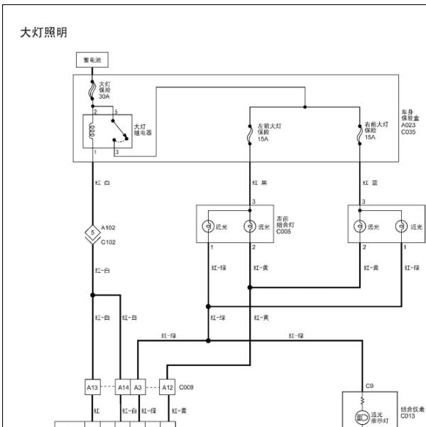 2012年福田风景大灯电路图