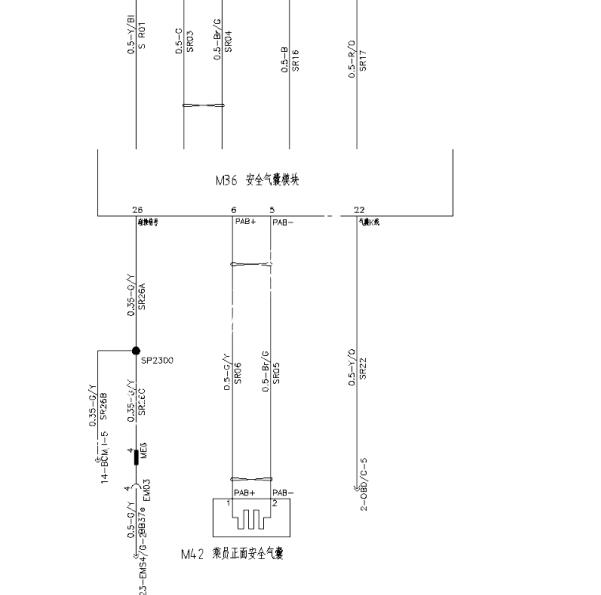 2021年江淮瑞风M3安全气囊电路图
