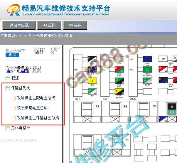 2013-2015年一汽奔腾B50保险资料