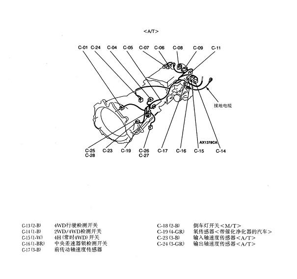 2004年三菱帕杰罗四驱开关位置及电路图维修手册