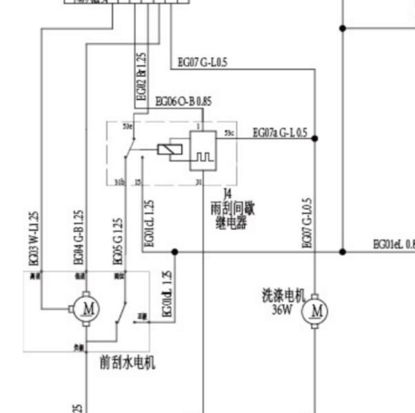 2015年新龙马汽车启腾EX80雨刮电路图