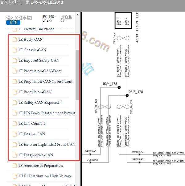 2018年领克03网络通讯电路图