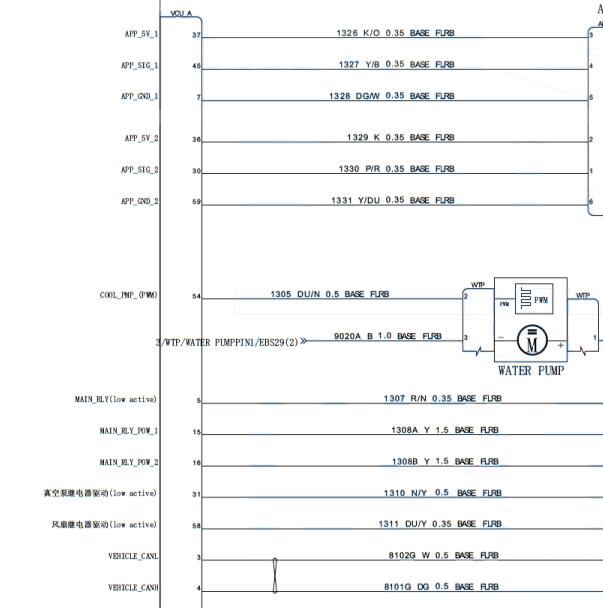 2019年上汽大通 EV30 整车控制器电路图