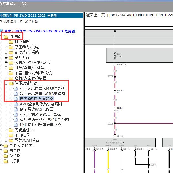 2022年小鹏汽车-P5 盲点雷达和ACC雷达电路图