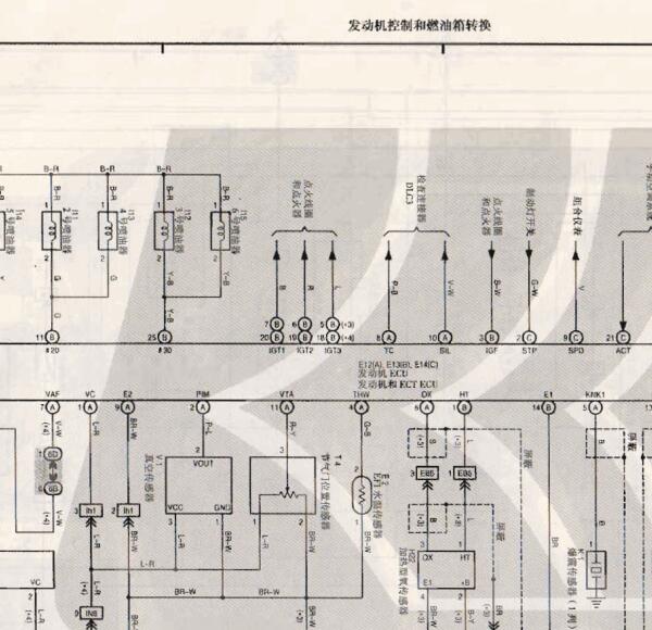 1999年丰田酷路泽副油箱电路图