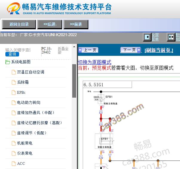 2021-2022年长安汽车UNI-K电路图资料