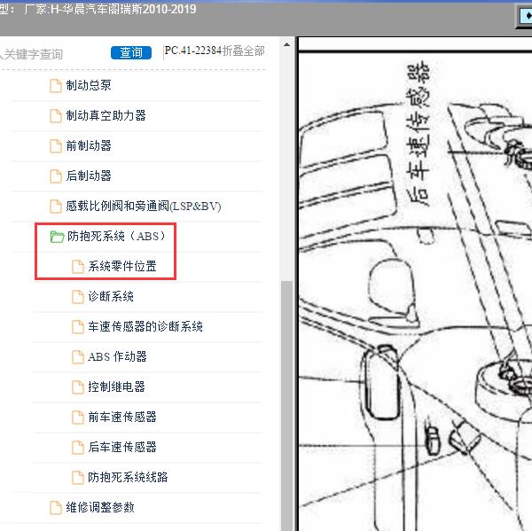 2010-2019年华晨汽车-阁瑞斯 车速传感器位置