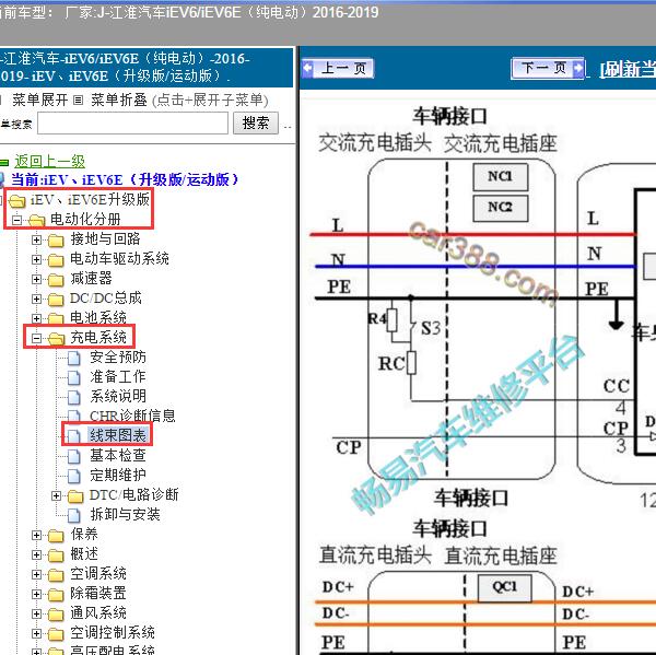 2019年江淮汽车-iEV6/iEV6E 充电系统电路图