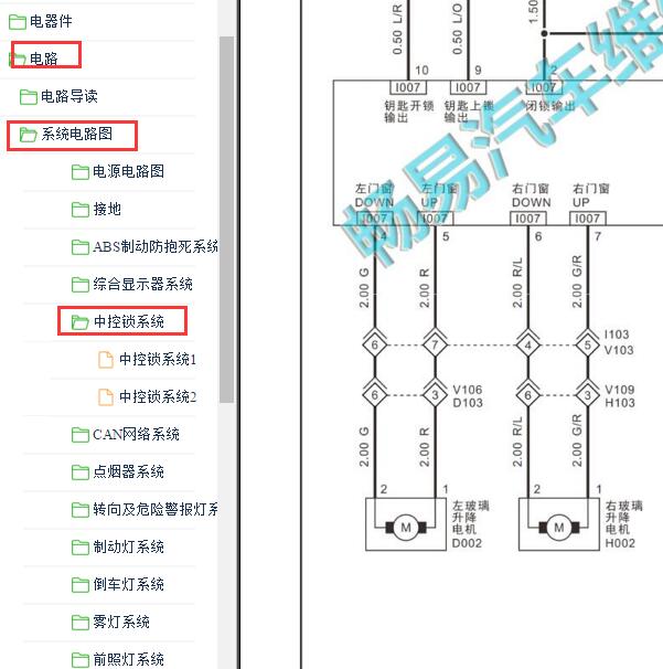 2020-2021年风景G7 车窗玻璃电路图.