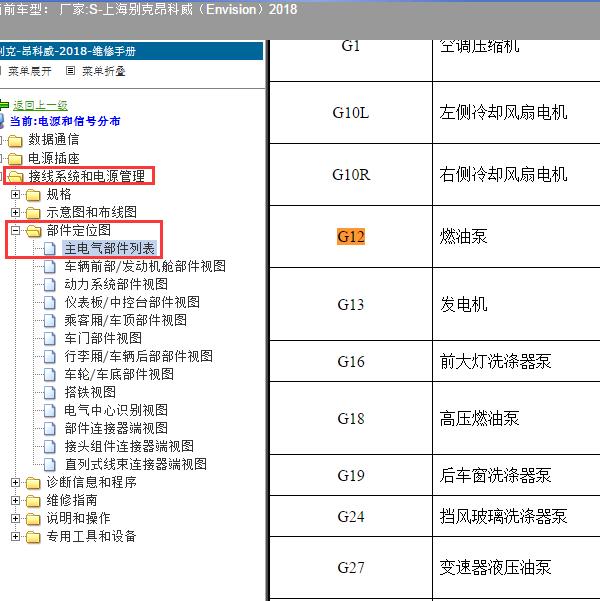 2018年上海别克-昂科威 油泵模块位置
