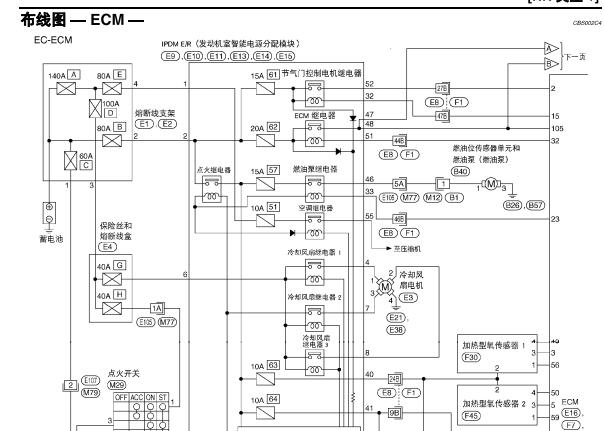 2009年日产骊威发动机电路图