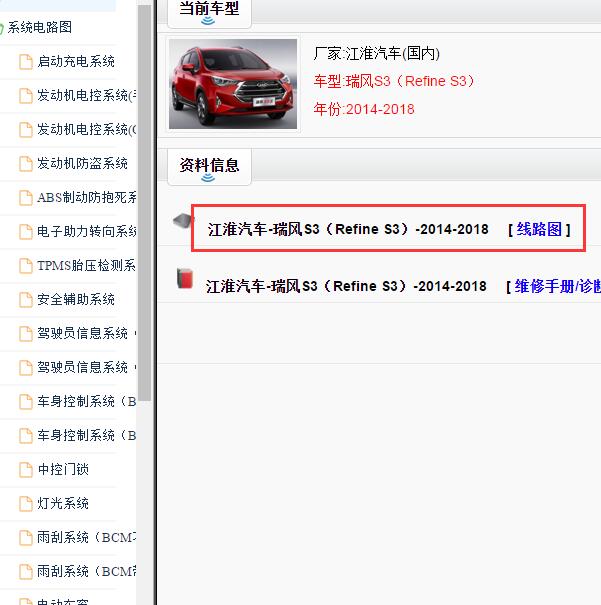 2014-2018年江淮瑞风S3全车电路图