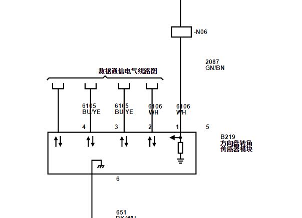 2022年别克英朗转向角传感器电路图