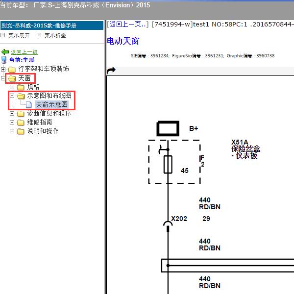 2015年上海别克-昂科威 天窗示意图