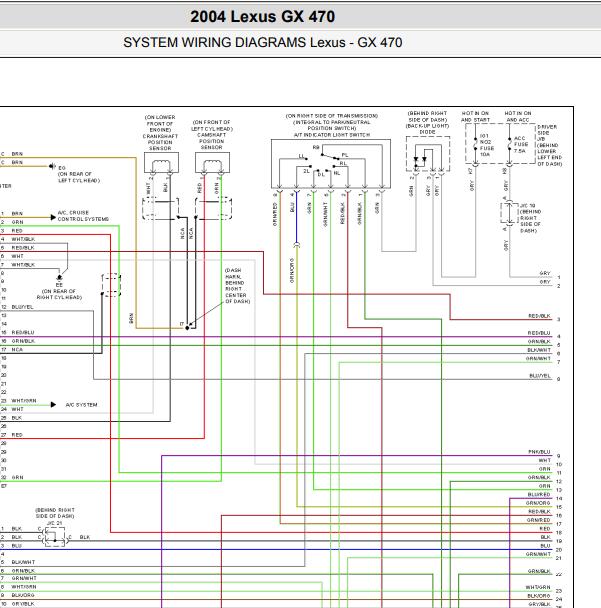 2004年雷克萨斯GX470 发动机电路图