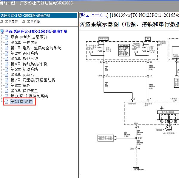 2005年上海凯迪拉克-SRX 防盗电路图