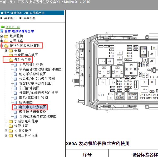 2016年上海雪佛兰-迈锐宝XL 保险继电器资料