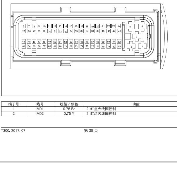 众泰T300 TNN4G15B 发动机针脚