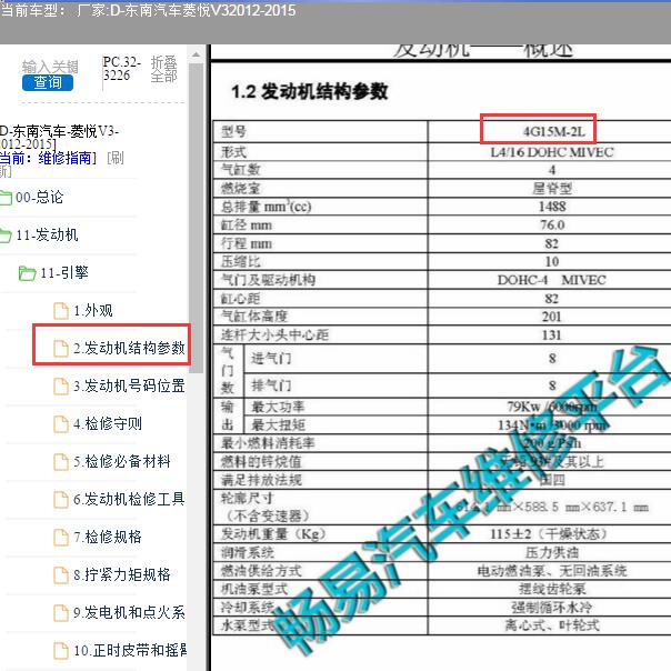 2012-2015年东南汽车菱悦V3发动机参数