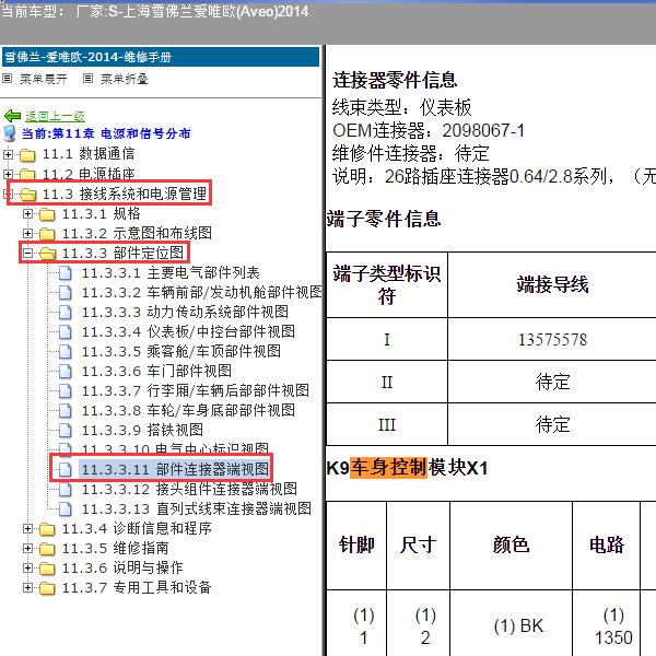 2014年上海雪佛兰-爱唯欧 车身针脚资料