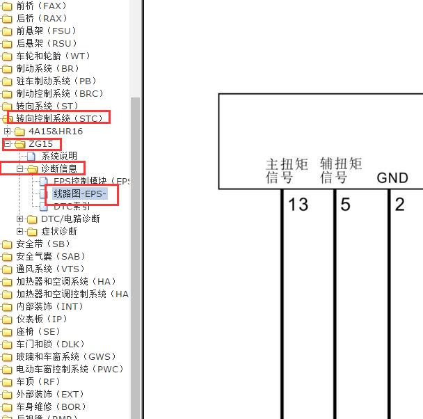 2014-2015年日产帅客转向系统电路图