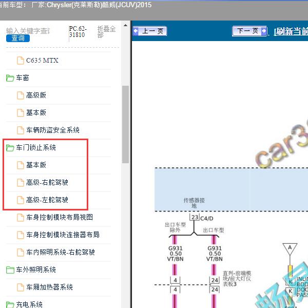 2015年Chrysler(克莱斯勒)-酷威(JCUV) 车身电路图