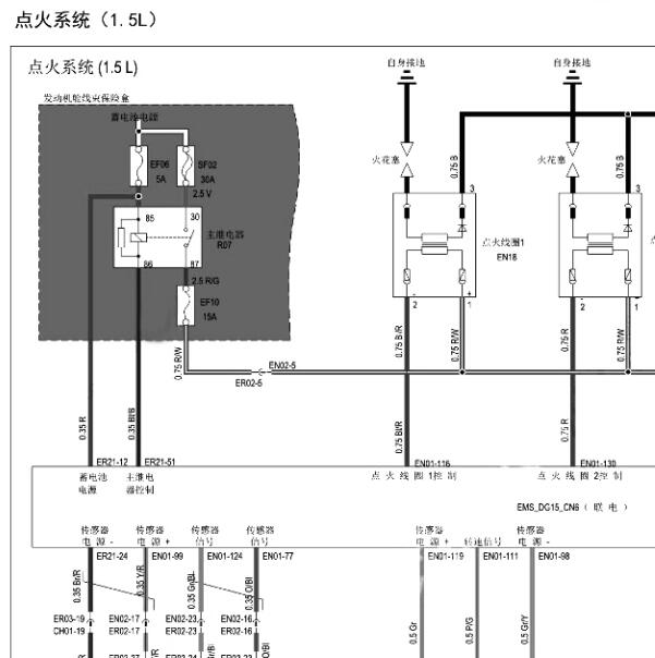 2017年金杯海狮点火系统电路图