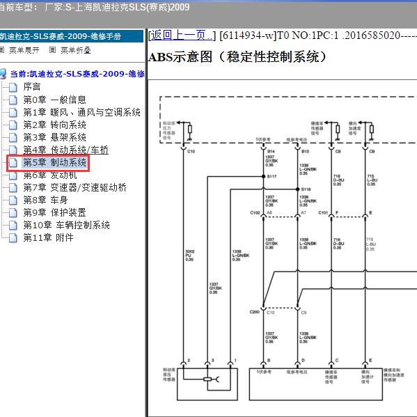 2009年上海凯迪拉克-SLS(赛威) ABS电路图