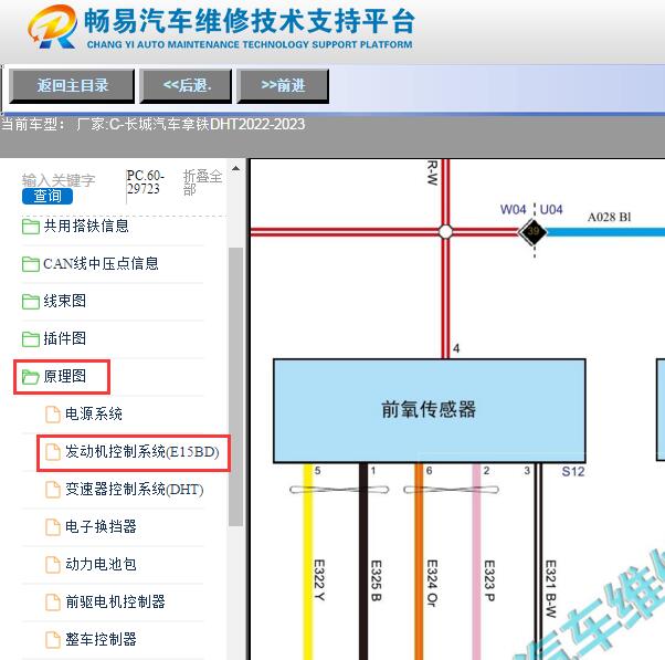 2022-2023年长城汽车拿铁DHT 发动机氧传感器电路图