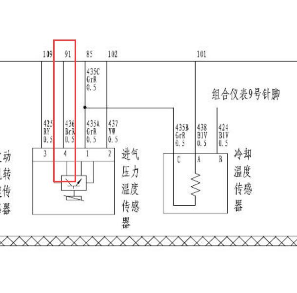 2015年长城哈弗H6 GW4G15B发动机进气压力传感器电路图