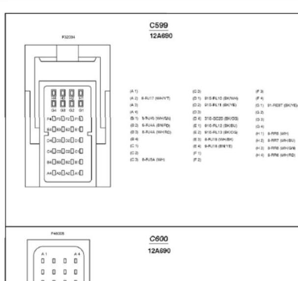 10年福特福克斯32+48+32发动机针脚定义