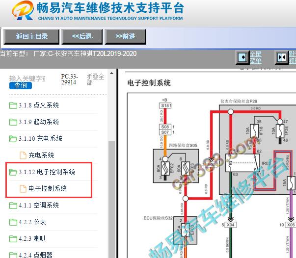 2019-2020年长安神骐T20L发动机电路图