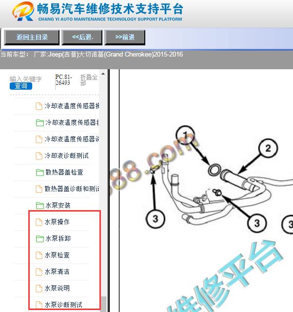 2015-2016年吉普大切诺基水箱维修手册