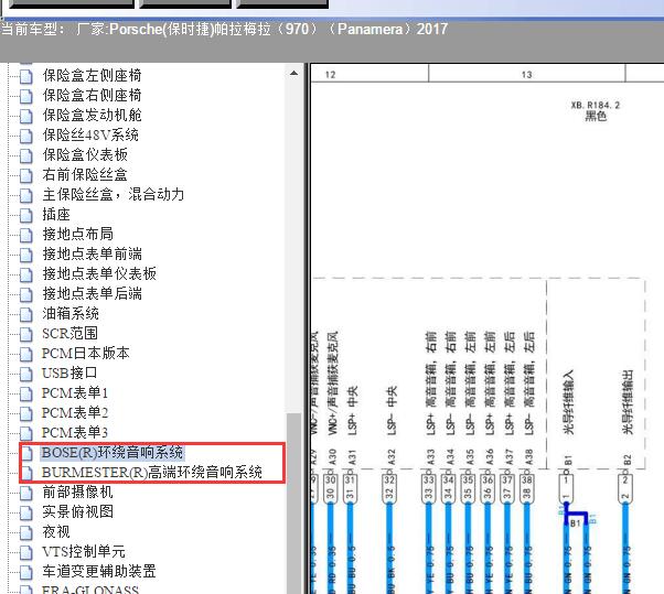 17年保时捷帕拉梅拉光纤电路图