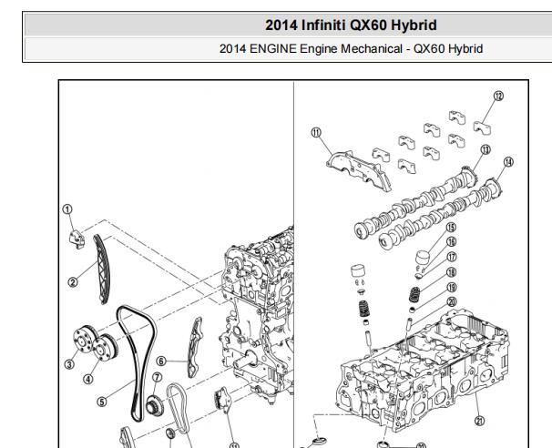 2014年英菲尼迪QX60发动机正时资料