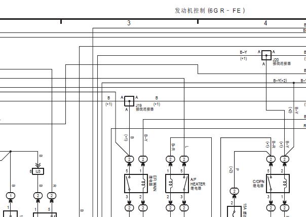 丰田柯斯达6GR发动机电路图