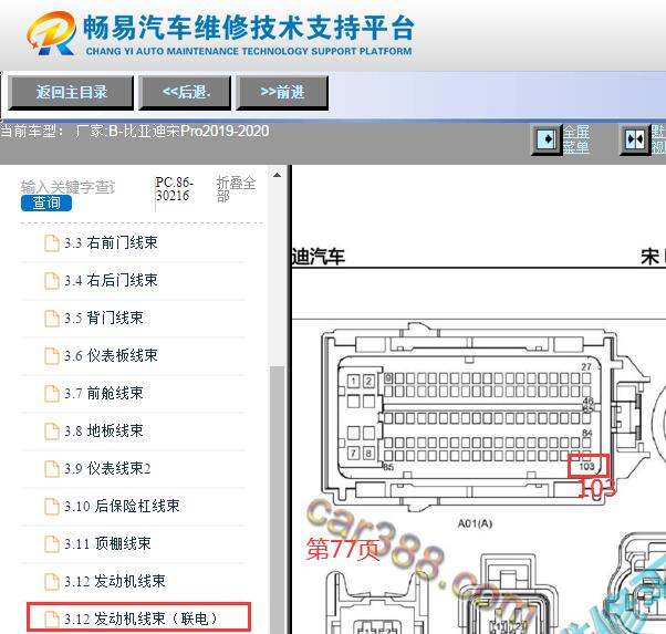 2019-2020年比亚迪宋Pro 发动机电脑针脚资料