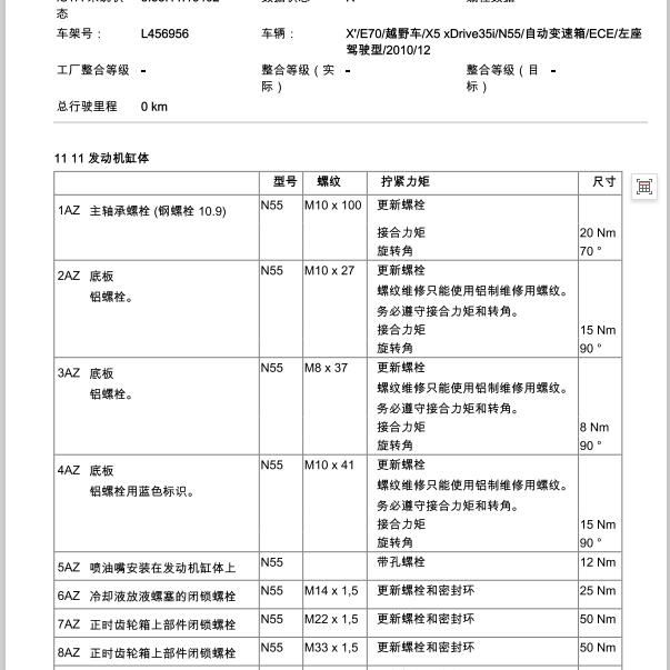 2011年宝马X5 N55发动机扭矩资料